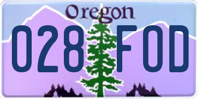 OR license plate 028FOD