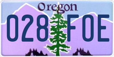 OR license plate 028FOE