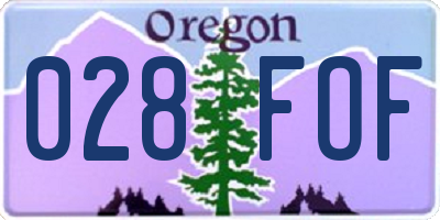 OR license plate 028FOF