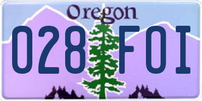 OR license plate 028FOI