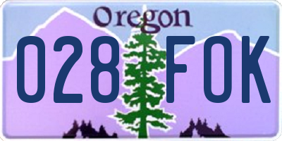 OR license plate 028FOK