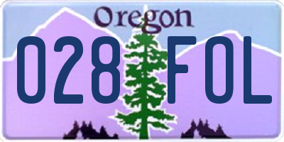 OR license plate 028FOL