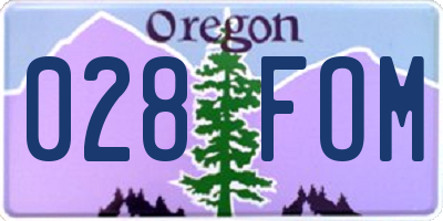 OR license plate 028FOM