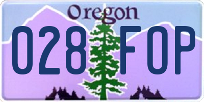OR license plate 028FOP