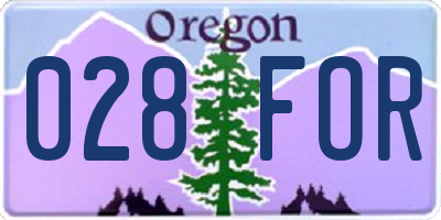 OR license plate 028FOR