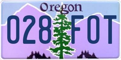OR license plate 028FOT
