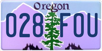 OR license plate 028FOU