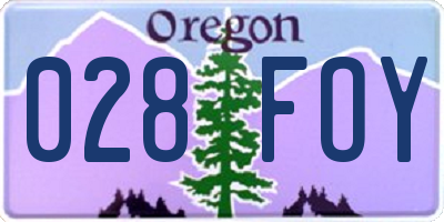 OR license plate 028FOY