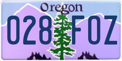 OR license plate 028FOZ