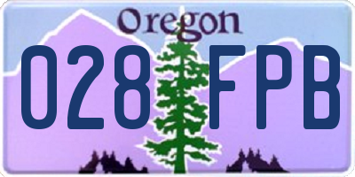OR license plate 028FPB