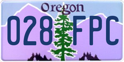 OR license plate 028FPC