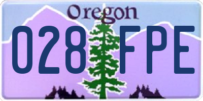 OR license plate 028FPE