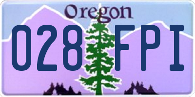 OR license plate 028FPI