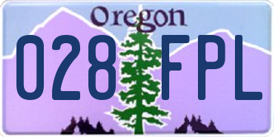 OR license plate 028FPL