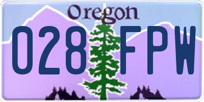 OR license plate 028FPW