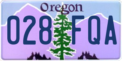 OR license plate 028FQA