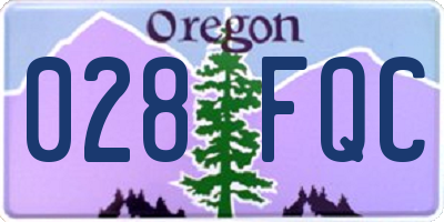 OR license plate 028FQC