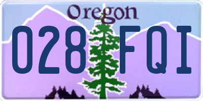 OR license plate 028FQI