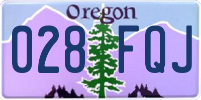 OR license plate 028FQJ