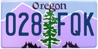 OR license plate 028FQK