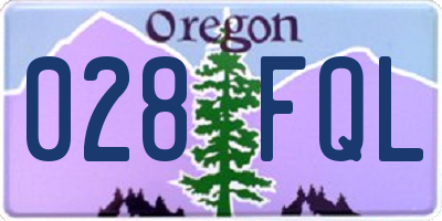 OR license plate 028FQL