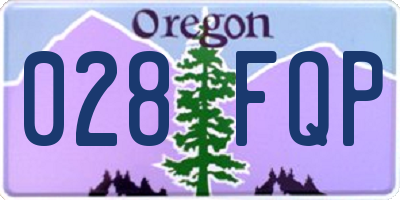 OR license plate 028FQP