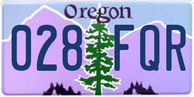 OR license plate 028FQR