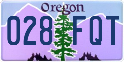 OR license plate 028FQT