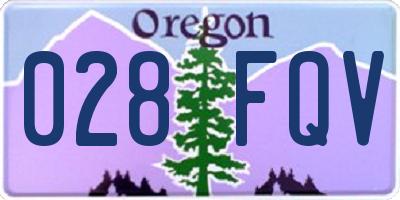 OR license plate 028FQV