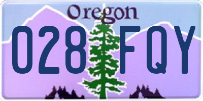 OR license plate 028FQY