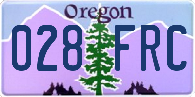 OR license plate 028FRC
