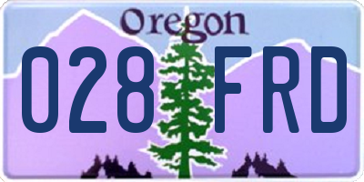 OR license plate 028FRD
