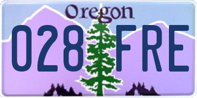 OR license plate 028FRE