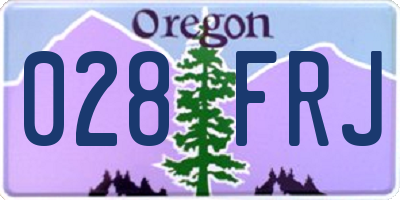OR license plate 028FRJ