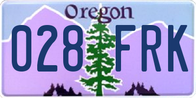 OR license plate 028FRK