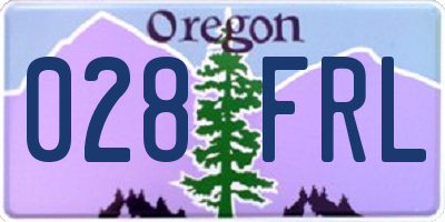 OR license plate 028FRL