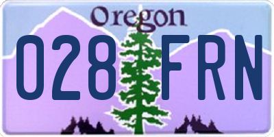 OR license plate 028FRN