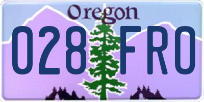 OR license plate 028FRO