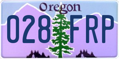 OR license plate 028FRP