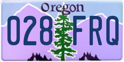 OR license plate 028FRQ