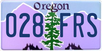 OR license plate 028FRS