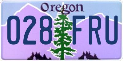 OR license plate 028FRU