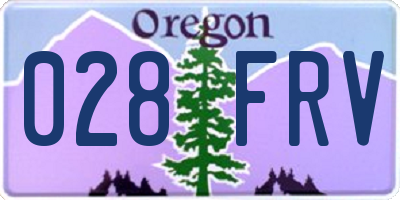 OR license plate 028FRV