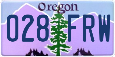 OR license plate 028FRW