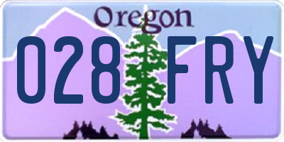 OR license plate 028FRY
