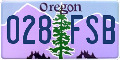 OR license plate 028FSB