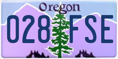 OR license plate 028FSE