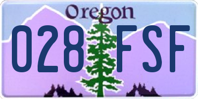 OR license plate 028FSF