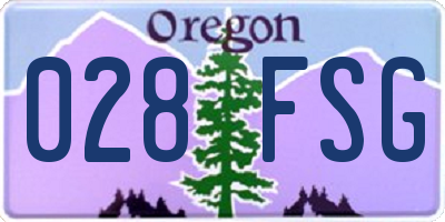 OR license plate 028FSG