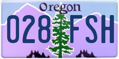 OR license plate 028FSH